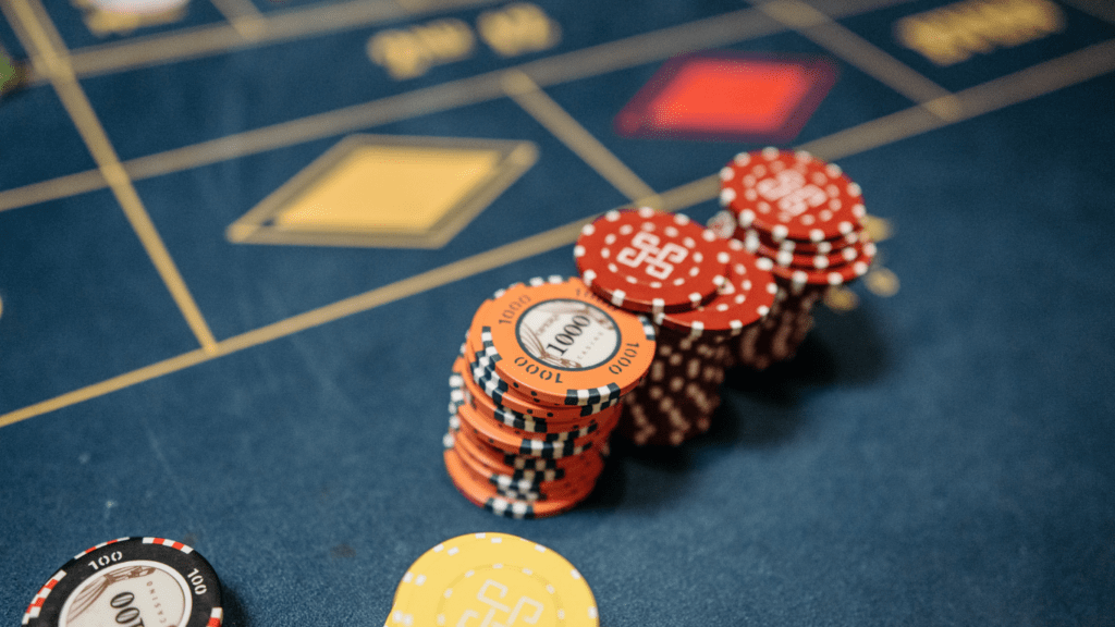 close up image of a casino chips