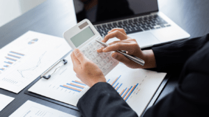 a calculator and a piece of paper