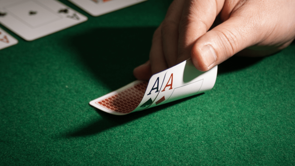 a person holding a pair of card