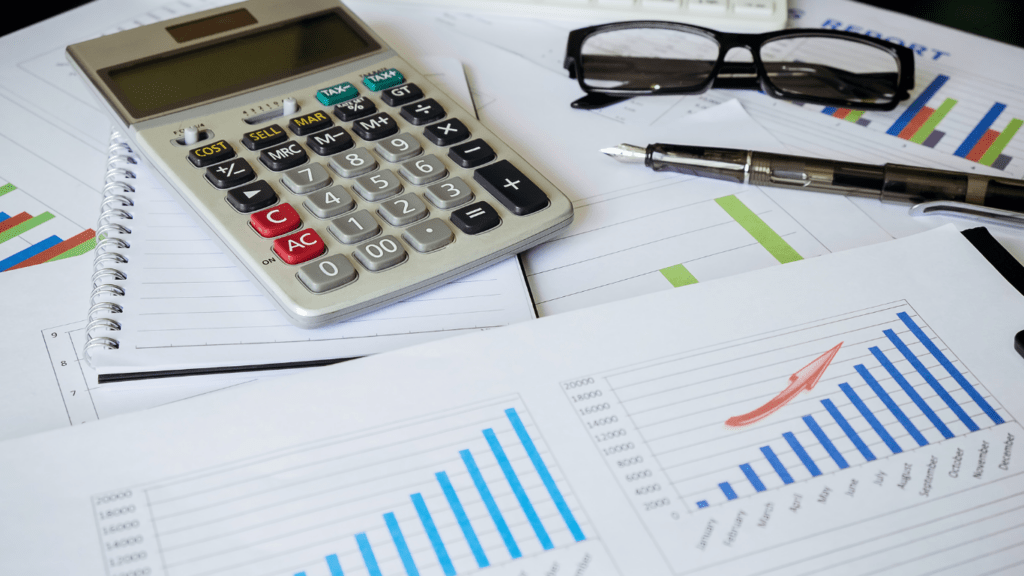 a calculator and a piece of paper