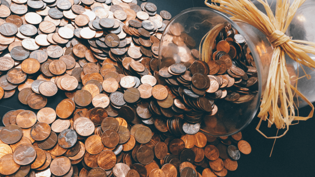 close up image of a pennies